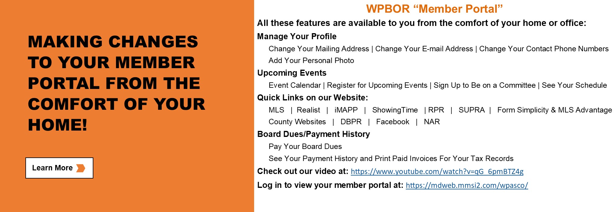 WPBOR_Website_Slider_Member Portal Information
