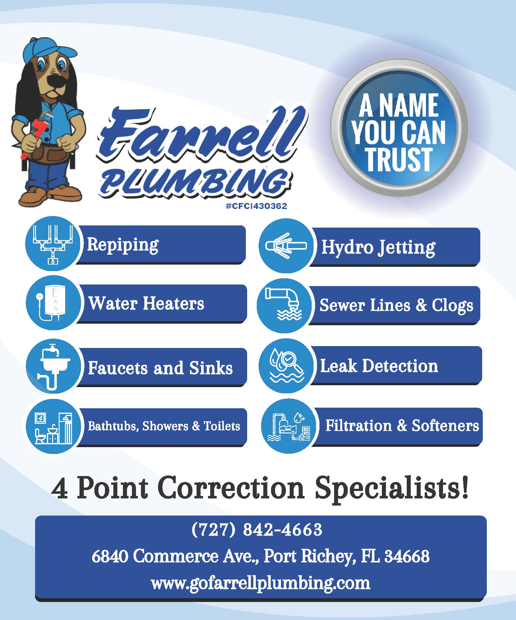 Farrell Plumbing Website Banner