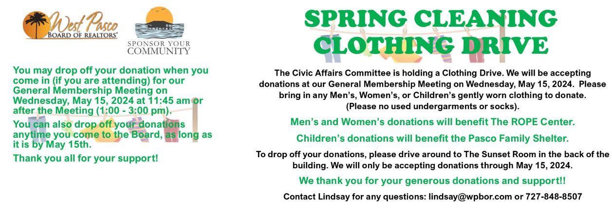 Spring Cleaning Clothing Drive Description