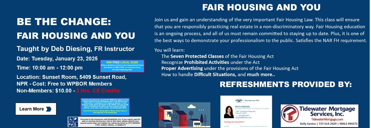 Be The Change: Fair Housing and You Class Description