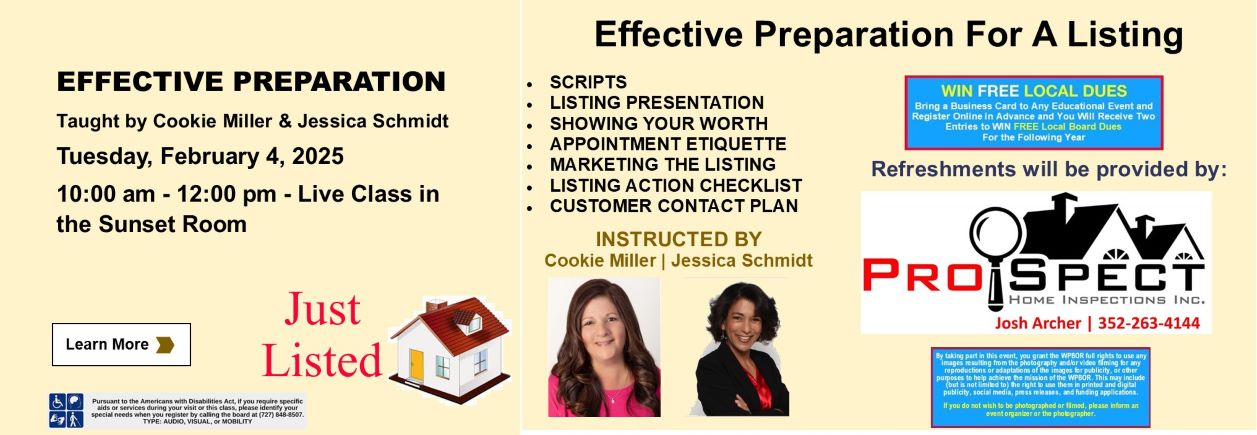 Effective Preparation For A Listing Class Description