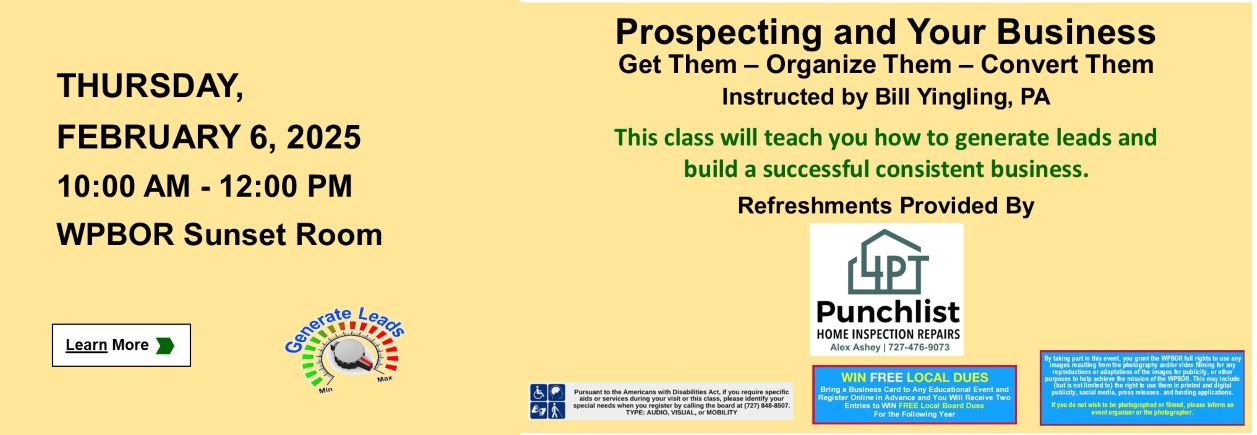 Prospecting and Your Business Class Description