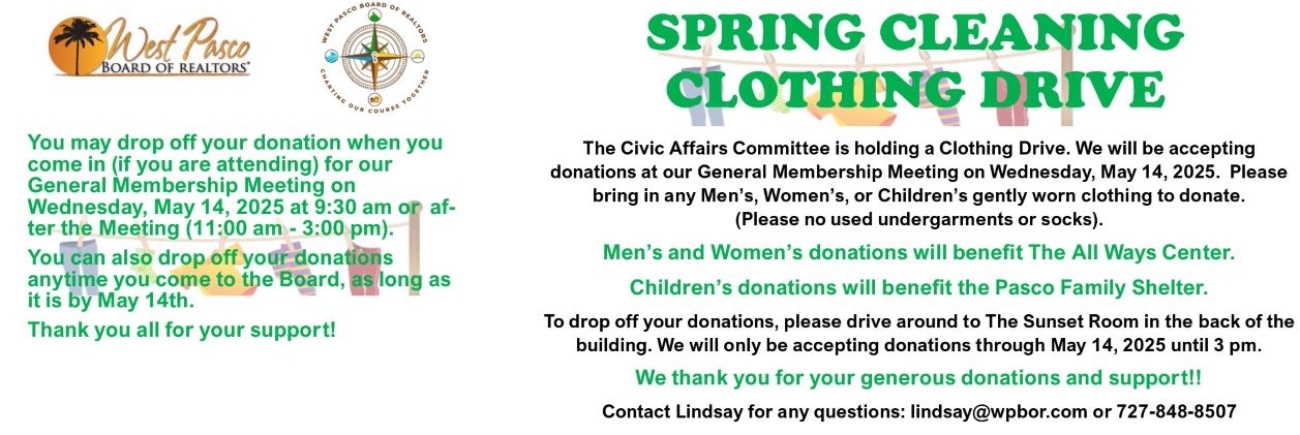 Spring Cleaning Clothing Drive Description