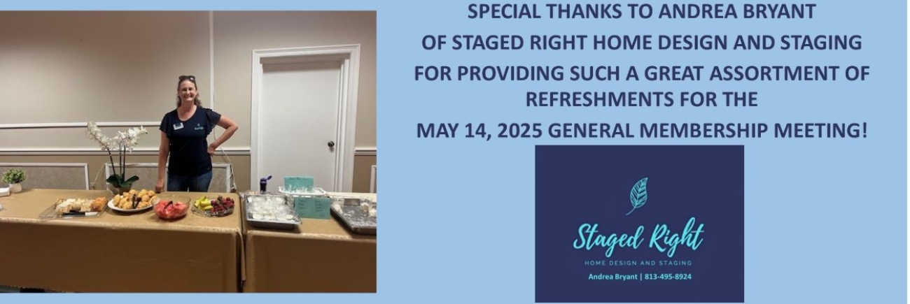 May General Membership Meeting - Thank You To Sponsor