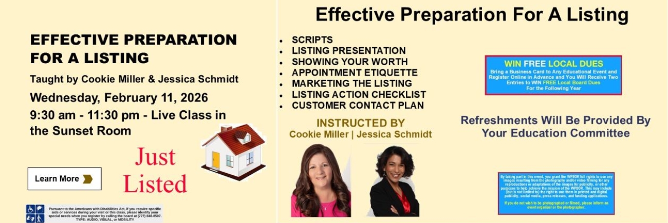Effective Preparation For A Listing Class Description