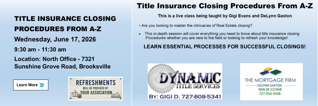 Title Insurance Closing Procedures From A-Z-06-17-26 Class Description